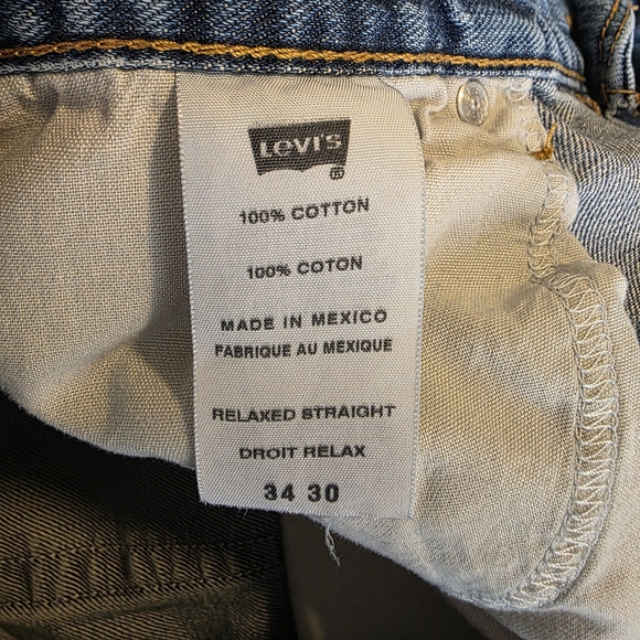 Levi's Men's Relaxed Straight Blue Jeans - Picture 9 of 16
